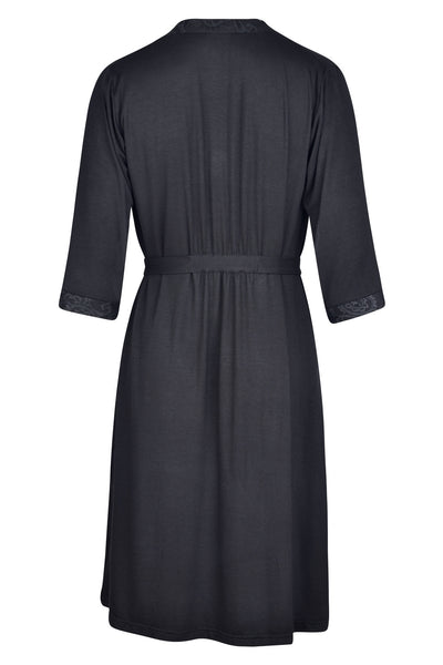 MamaMoosh Indulgence Maternity Dressing Gown Black - back