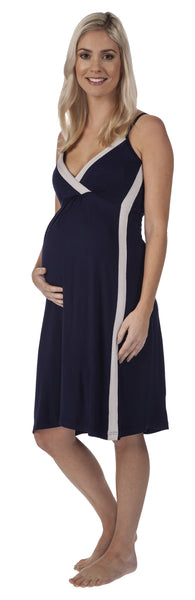 Vogue Nightdress - Navy/Soft Grey