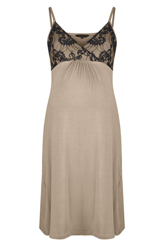 MamaMoosh Indulgence Maternity Nursing Nightdress Mink