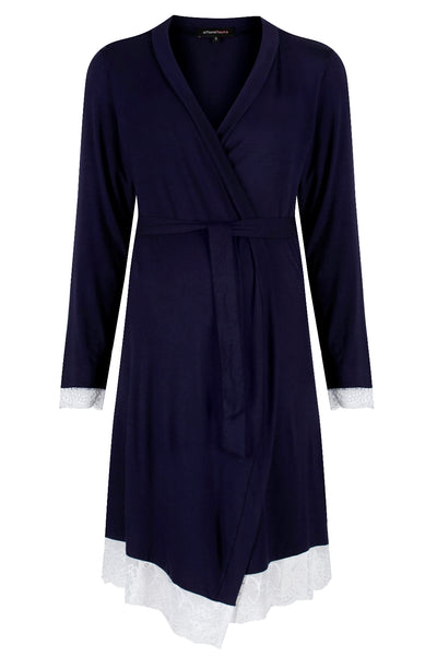 Maternity Dressing Gown Allure Navy MamaMoosh