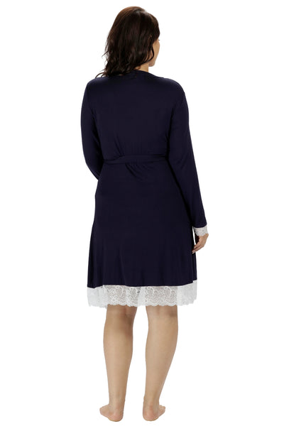 Allure Dressing Gown - Navy