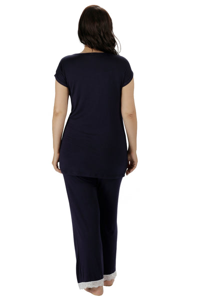 Allure Short Sleeve Pyjamas - Navy