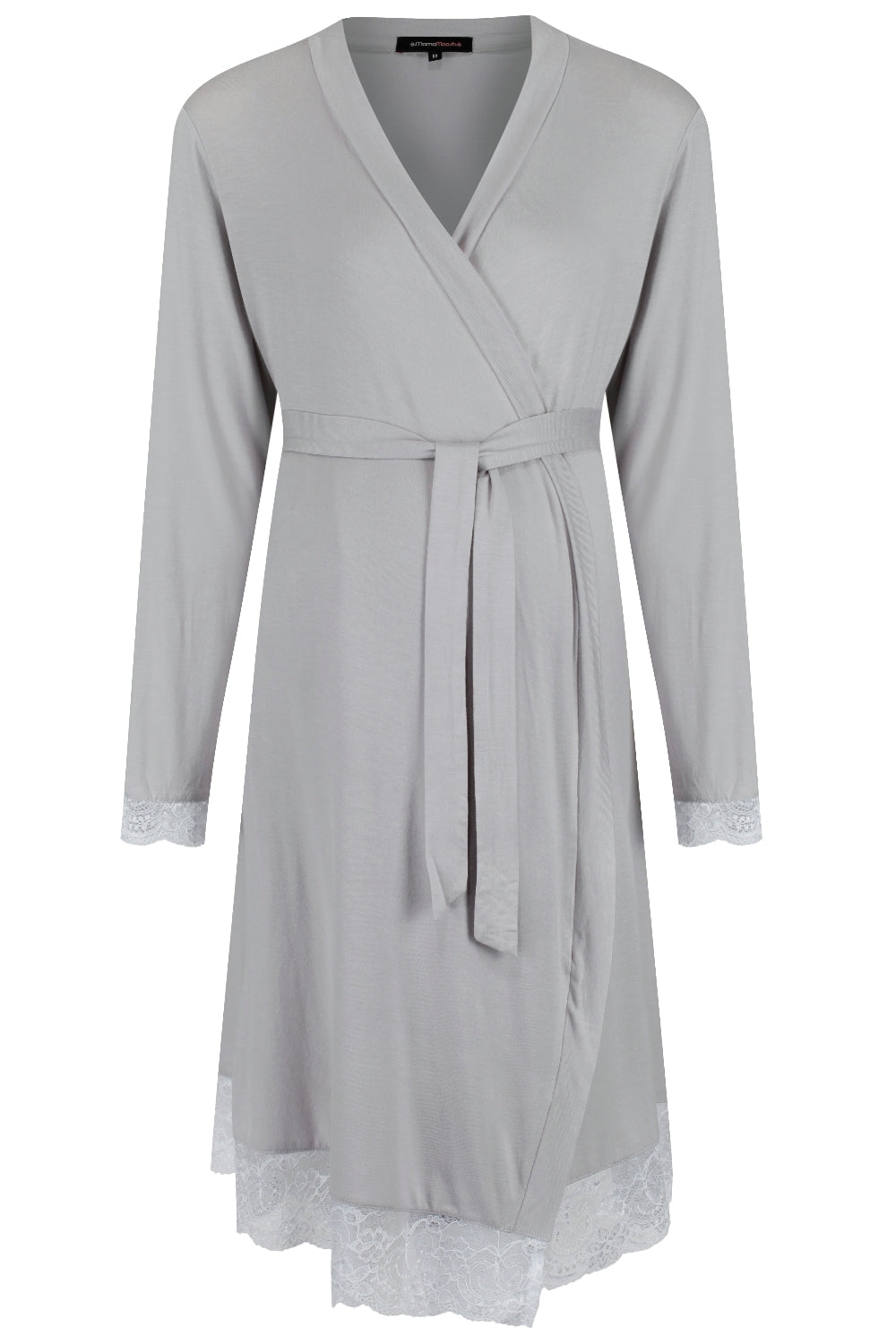 Allure Dressing Gown - Light Grey - MamaMoosh Allure Dressing Gown - Light Grey - MamaMoosh