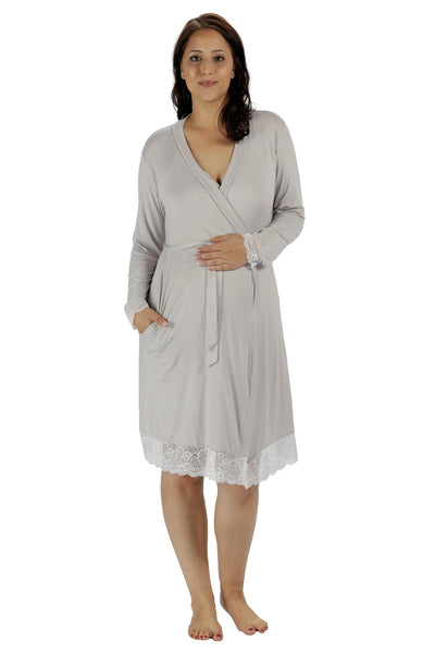 Allure Dressing Gown - Light Grey