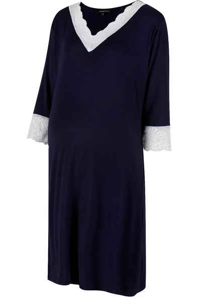 Allure Maternity Nightshirt - Navy