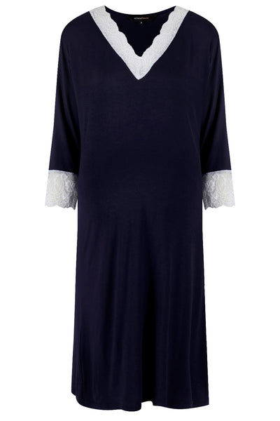 Allure Maternity & Breastfeeding Night shirt in Navy MamaMoosh