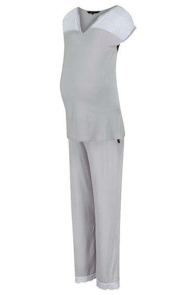 Allure Short Sleeve Pyjamas - Light Grey
