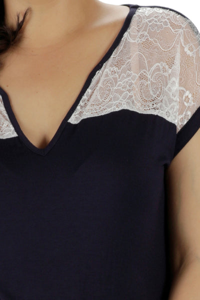 Allure Short Sleeve Pyjamas - Navy