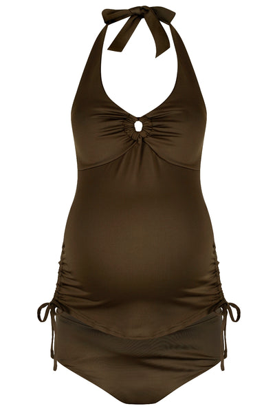 Bali Maternity & Breastfeeding Tankini MamaMoosh Swimwear Olive Khaki