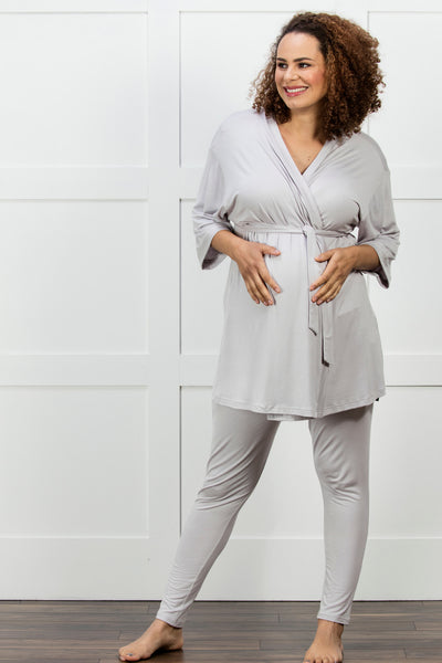 Bliss Dressing Gown - Light Grey