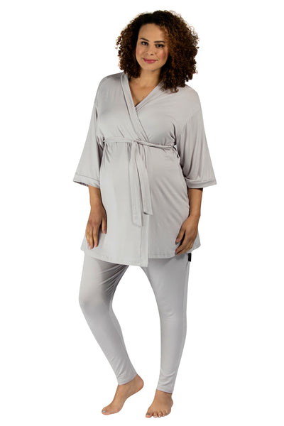 Bliss Dressing Gown - Light Grey