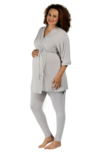 Bliss Dressing Gown - Light Grey