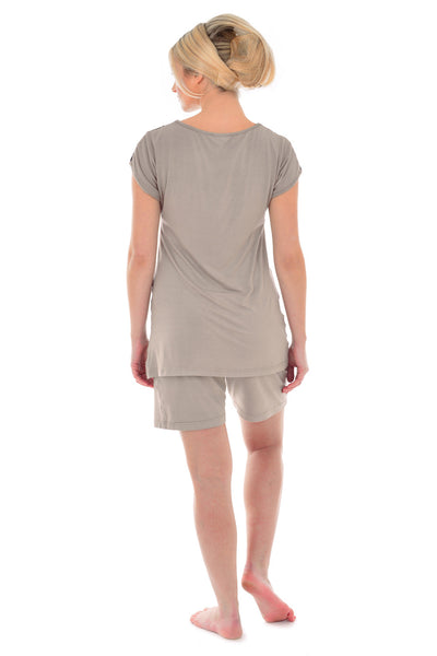 Maternity Short Pyjama bottoms (shown with top)- mink