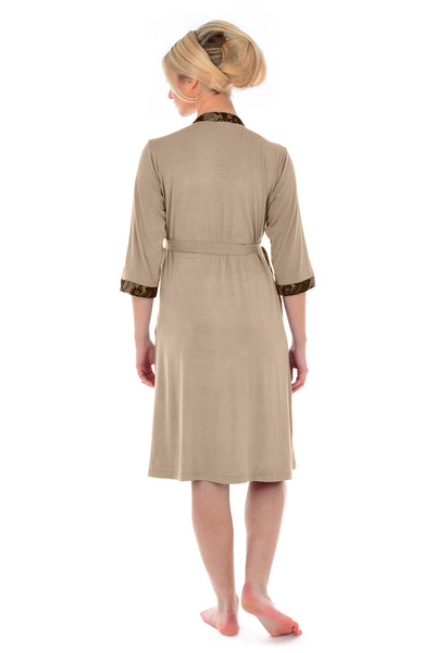 MamaMoosh Indulgence Maternity Dressing Gown Mink - back