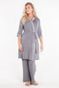 MamaMoosh Mirage Maternity Breastfeeding Nursing Pyjamas Grey shown with Dressing Gown