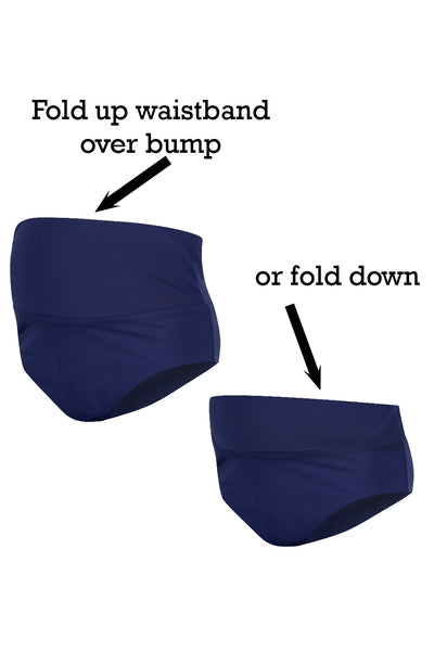 St Tropez Maternity Tankini Bottoms fold up or down