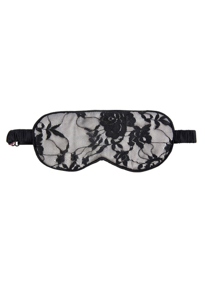 100% silk eyemask with black lace trim