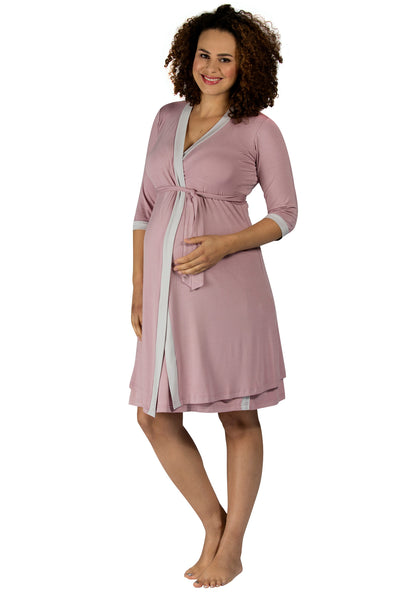 Vogue Dressing Gown - Dusky Pink